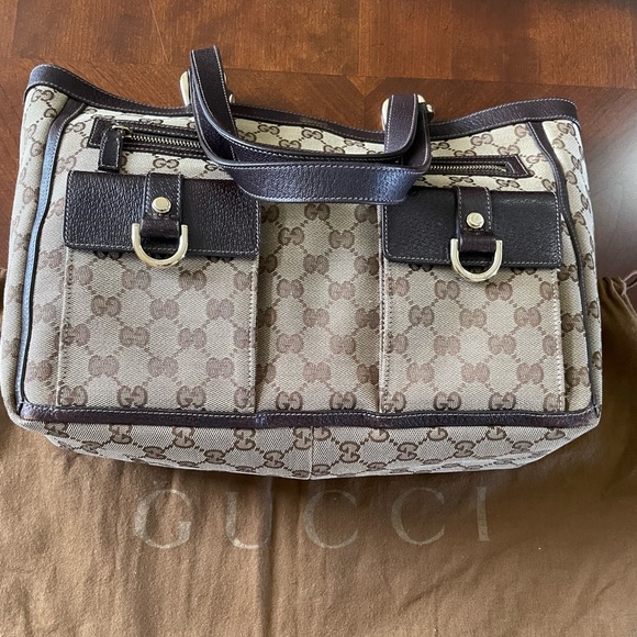 Gucci GG Abbey Pocket Tote, Canvas Leather, Made in Italy - Picture 2 of 6